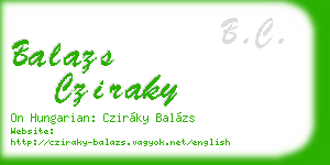 balazs cziraky business card