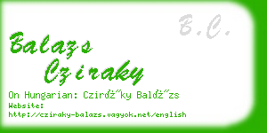balazs cziraky business card